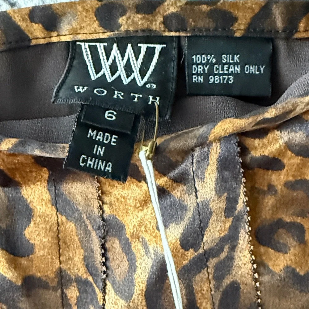 Worth Brown Leopard Print A-Line Skirt - Picture 2 of 3